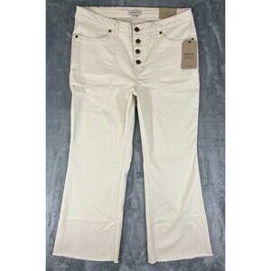 NEW Frye & Co. Jeans Women's 16W Harper Mid-Rise Crop Flare Birch White